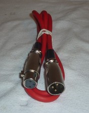 XLR-Verlängerungskabel 1m, Stecker/Buchse Verlängerung, XLR-Mikrofon-Kabel rot