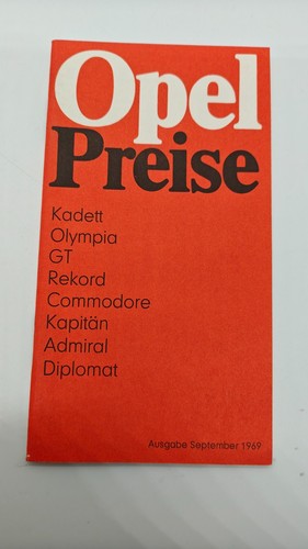 Opel preisliste broschüre - preisliste,