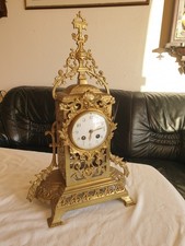 Antike Kaminuhr Bronze Messing