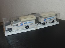 ALTER MERCEDES Brekina LKW MIT HÄNGER"Schlaraffia Matratzen" OVP 5511 UNBERÜHRT