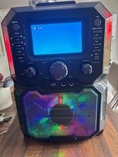 Auna KTV Karaokebox Bluetooth, CD-Player, LED Discolicht, 2 Mikrofone, USB, AUX