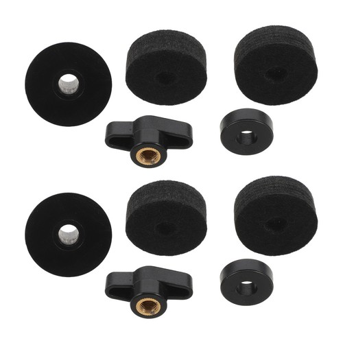 Black drum cymbal felt pads - black,