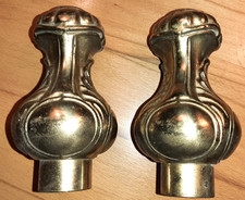 2 Stück Gardinenstangenenden antik Messing 28 mm Rohröffnung 13 cm lang Gardine