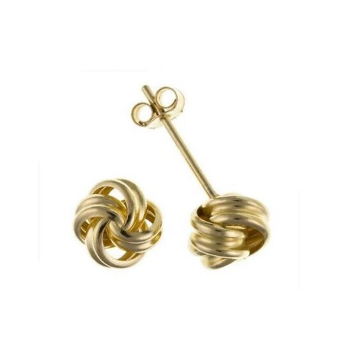 Gelbgold knoten ohrstecker - gelbgold,