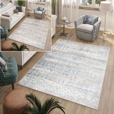 Teppich Kurzflor Grau Blau