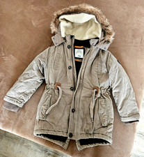 Winterjacke Esprit Größe 116/122 Jungen Kind beige braun gefüttert