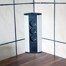 Möbel-Steckdose Ecke Küche Büro Steckdosenleiste Ecksteckdose Tisch Kabel 1,8m