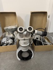 Carl Zeiss Stereo Mikroskop mit umfangreichem Zubehör Optische Teile ungetestet