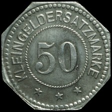 NOTGELD: 50 Pfennig 1917, Eisen. Funck 425.5. PINNEBERG / SCHLESWIG-HOLSTEIN.