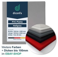 PVC Platte grau hell 8mm 10mm