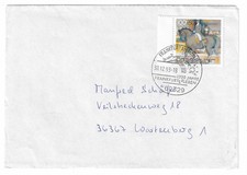 Bund Mi. 1594 Einzelfrankatur mit SSt 1200 Jahre Frankfurt erleben