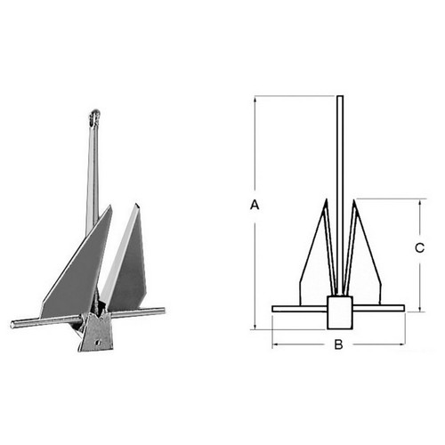 Danforth anker 1 pc - danforth, kg