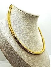 Original Vintage Halsreif Collier vergoldet Statement Gold glänzend Necklace