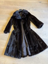 Echter Pelz Damen Pelzmantel Nerzmantel Nerz Braun Top Zustand