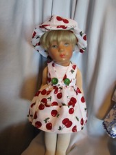 Trägerrock+Hut KIRSCHENMOTIV-paßt KK-Puppe 35-38 cm UVP 17,00 Euro