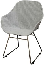 Loom-Sessel im Retro-Stil 50er-Clubsessel mit Edelstahl-Fußgestell (Weiss)