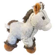 Plüschtier Kuscheltier Stoff Tier Esel grau braun  stehend 23 cm