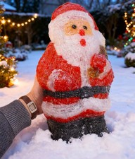 Weihnachtsmann 35cm ACRYL Glas LED Deko Figur Weihnachten X-MAS Nikolaus Santa