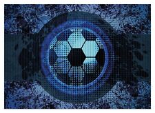 Wallario Duschmatte Bad Teppich Vorleger Fußball Design - Abstraktes Muster blau