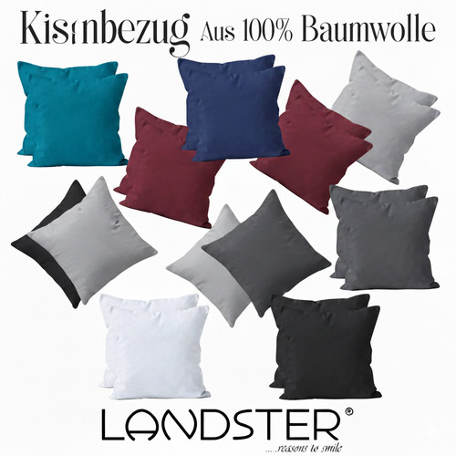 2er pack kissenbezug - kissenbezug, baumwolle