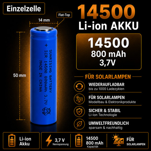 Icr 14500 800 mah li - v,