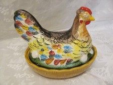 Ostern :  Huhn - Schale mit hübschem Deckel  Schramberg  Deckeldose Butterhuhn