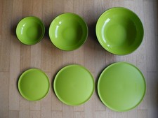 Tupperware Allegra 3-teiliges Schüssel Set 3,5 L+1,5 L+740 ml schwarz/grün