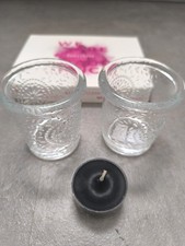 PartyLite Teelicht-/Votivkerzenhalter „Vintage“ + 12 Teelichter „Fig Fatale“ NEU