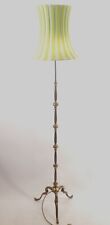 Vintage Alte Stehlampe Stehleuchte Messing Shabby Chic Grün gestreift