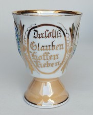 Alter Kakao Pathen Paten Becher Du sollst Gauben Hoffen Lieben Kreuz Anker Herz