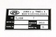 Rahmenplakette Typenschild