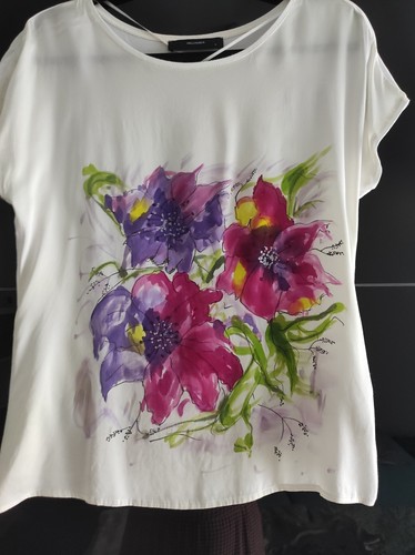 Seidenshirt s handbemalt - gr.,