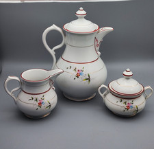 KPM  Kaffeekern  Marke 1840-1895 Blumenmotiv Kanne Milch Zucker