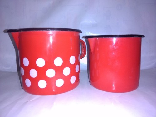 Vintage emaille messbecher - vintage,