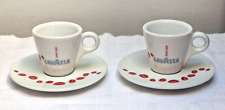 2 Lavazza Espressotassen Tasse mit Untertassen Limit. rote Kaffeebohnen Motiv