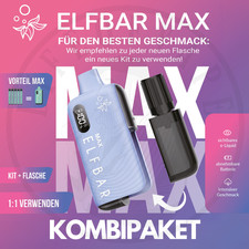 ELFBAR MAX E-Zigarette Kombipaket I 10ml Pod 6000 Züge 20mg Nikotin 650mAh Akku