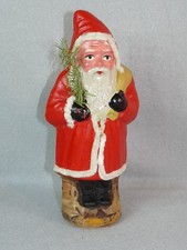 alter Weihnachtsmann Nikolaus geprägte Pappe Candy Container Füll-Box 24cm antik