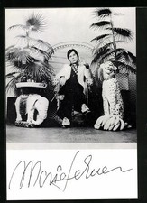 Ansichtskarte Musiker Mario Lehner im weißen Jackett, Autograph 