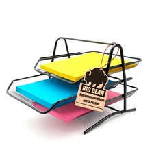 Dokumentenablage Briefablage ausziehbar schwarz Metall mit 3 Fächer