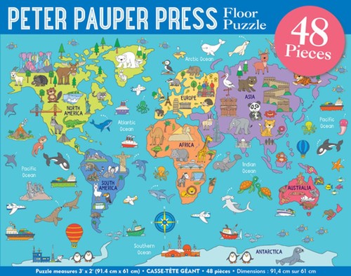 World map floor puzzle - map, (48