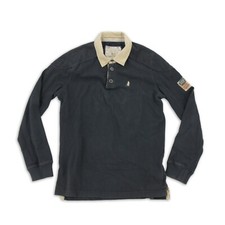 MCS Poloshirt Gr. M Schwarz Oberteil Langarm Baumwolle Herren Marlboro Classics