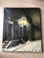 Altes Ölgemälde,,Dunkle Gasse“ Signatur: W Royen, Leinwand Keilrahmen, gerahmt!