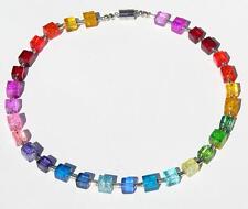 Halskette Würfel Perlen Mix rot grün blau mehrfarbig bunt Magnetverschluss 266