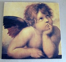 Poster / Leinwandbild  auf Holz (Detail Engel) - Raffael 22 x 22 cm