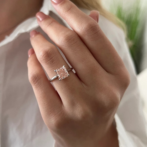 18k weißgold rosa - rosa, diamant