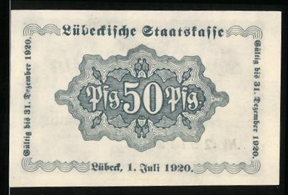 Notgeld lübeck 1920 50 - lübeck,