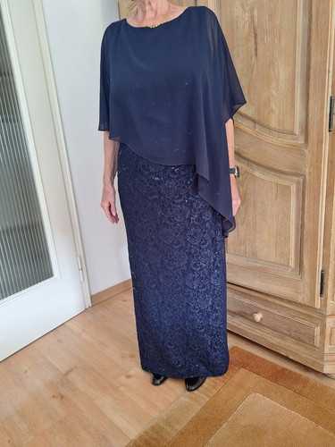 Abendkleid dunkelblau mit - abendkleid,,