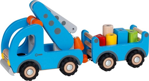Kranwagen mit anhänger - kranwagen,