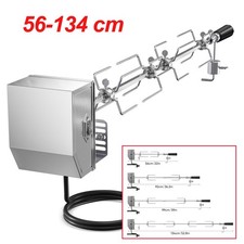 Elektrischer Drehspieß mit Motor & Fleischnadeln Edelstahl BBQ Grillspieß Set
