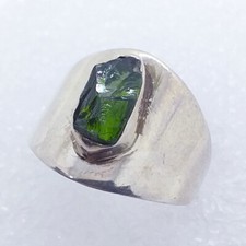 echter Natur Chromdiopsid Rohstein Ring Gr 18 925 Sterling Silber